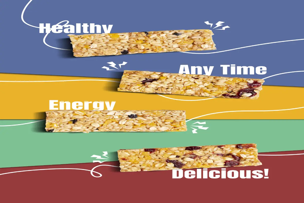 Person reading nutritional guide at a kitchen counter with Pure Protein Bars and healthy snacks.