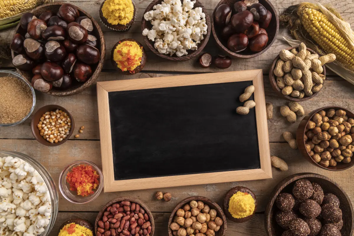 Collage of Pure Protein Bars and nutritional elements.